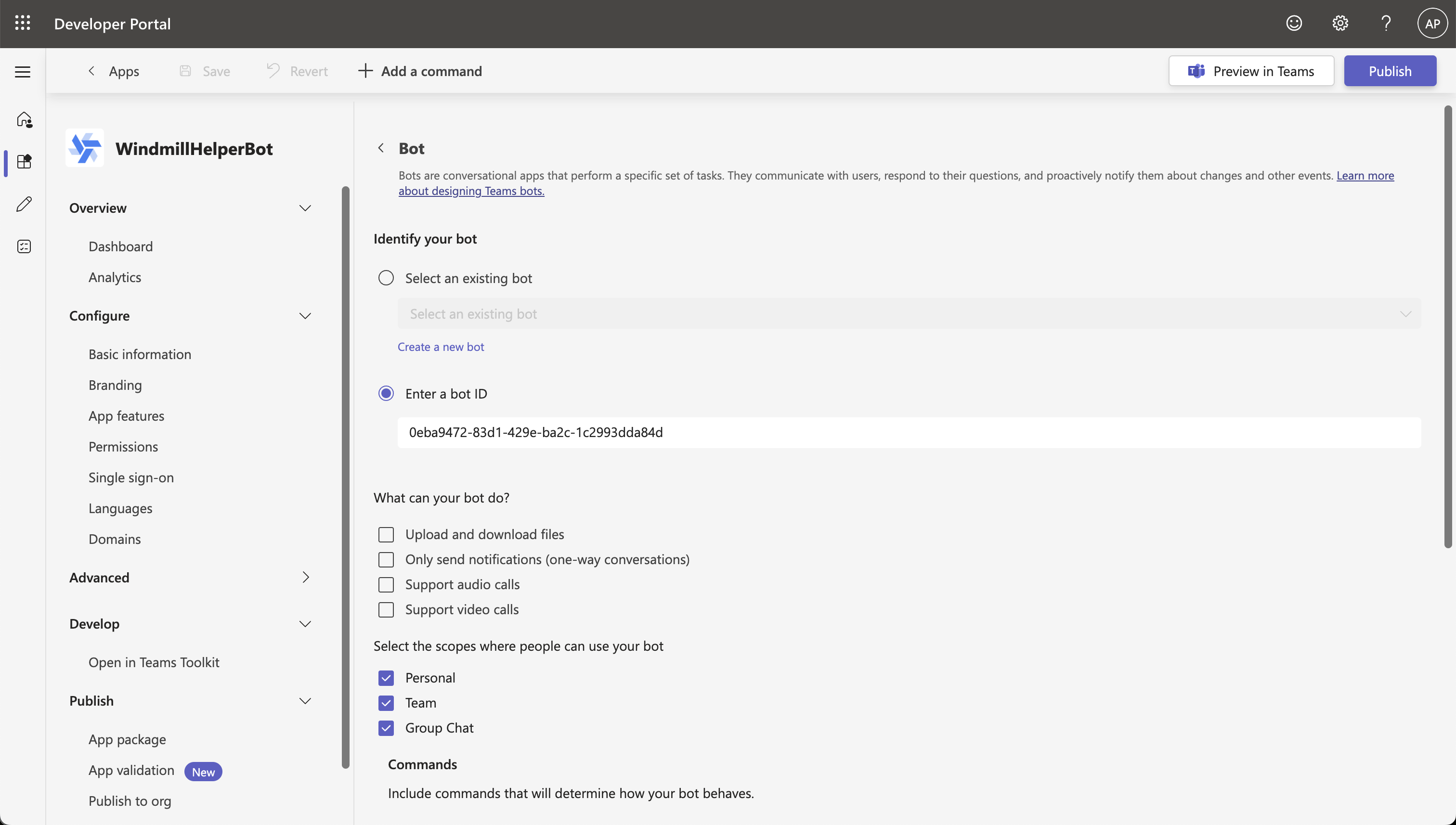 Azure Bot Bot ID Azure Bot Bot ID